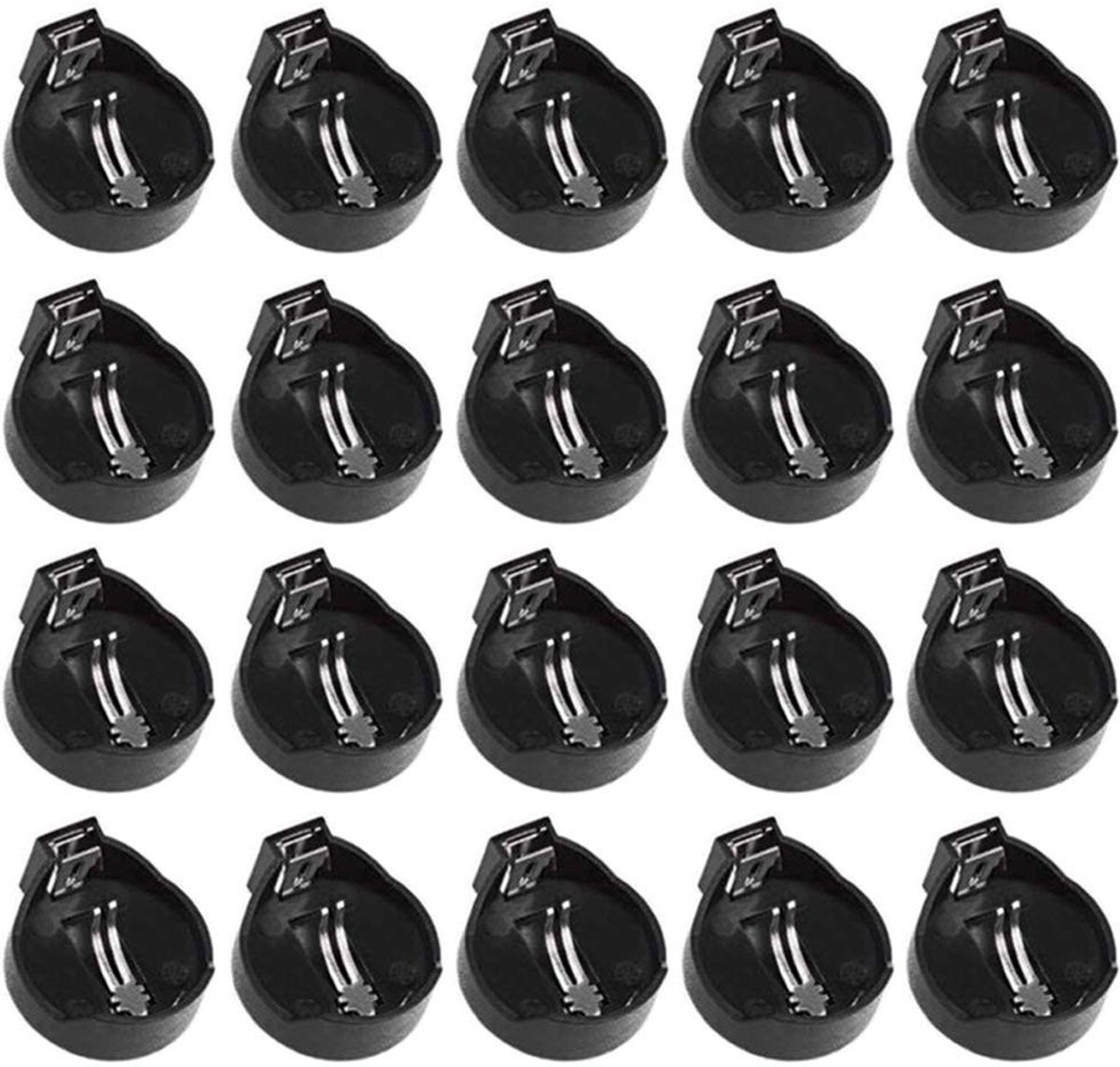 Innovra - Dailygoods - Dailygoody - Knoopcelbatterijhouder - CR2032 CR2025 - Perfect voor knoopbatterijen - Zwart - 20 stuks - Ideaal voor diverse toepassingen