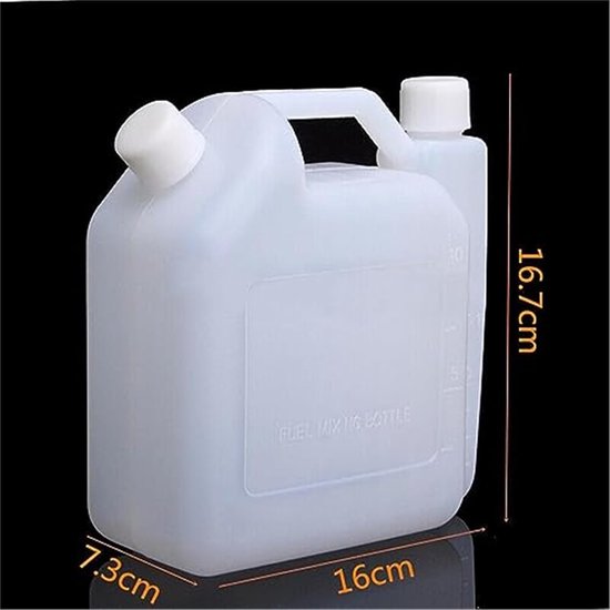 Brandstof Mengfles - Olie Benzine Tank - Gereedschap Onderhoud - Duidelijke Maatstrepen - 1 Liter - Transparant — afbeelding 3