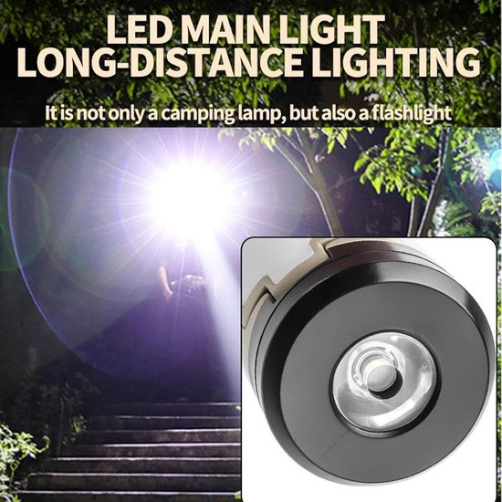 Campinglamp LED - Werkverlichting Draagbaar - Buitenactiviteiten Verlichting - Opvouwbaar Verstelbaar - 18 x 5 x 5 cm - Enkele Attribuut — afbeelding 4