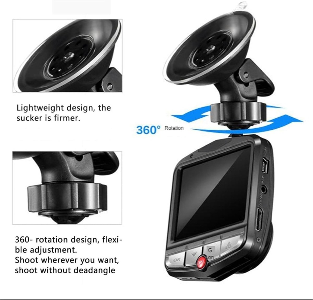 Dashcam Auto Camera HD 1080P Dashcam DVR Recorder Dash Cam Auto DVR Auto Achteruitrijcamera Vehical Auto Cam Van Spiegel Recorder Dash Camera(32G) – foto 2