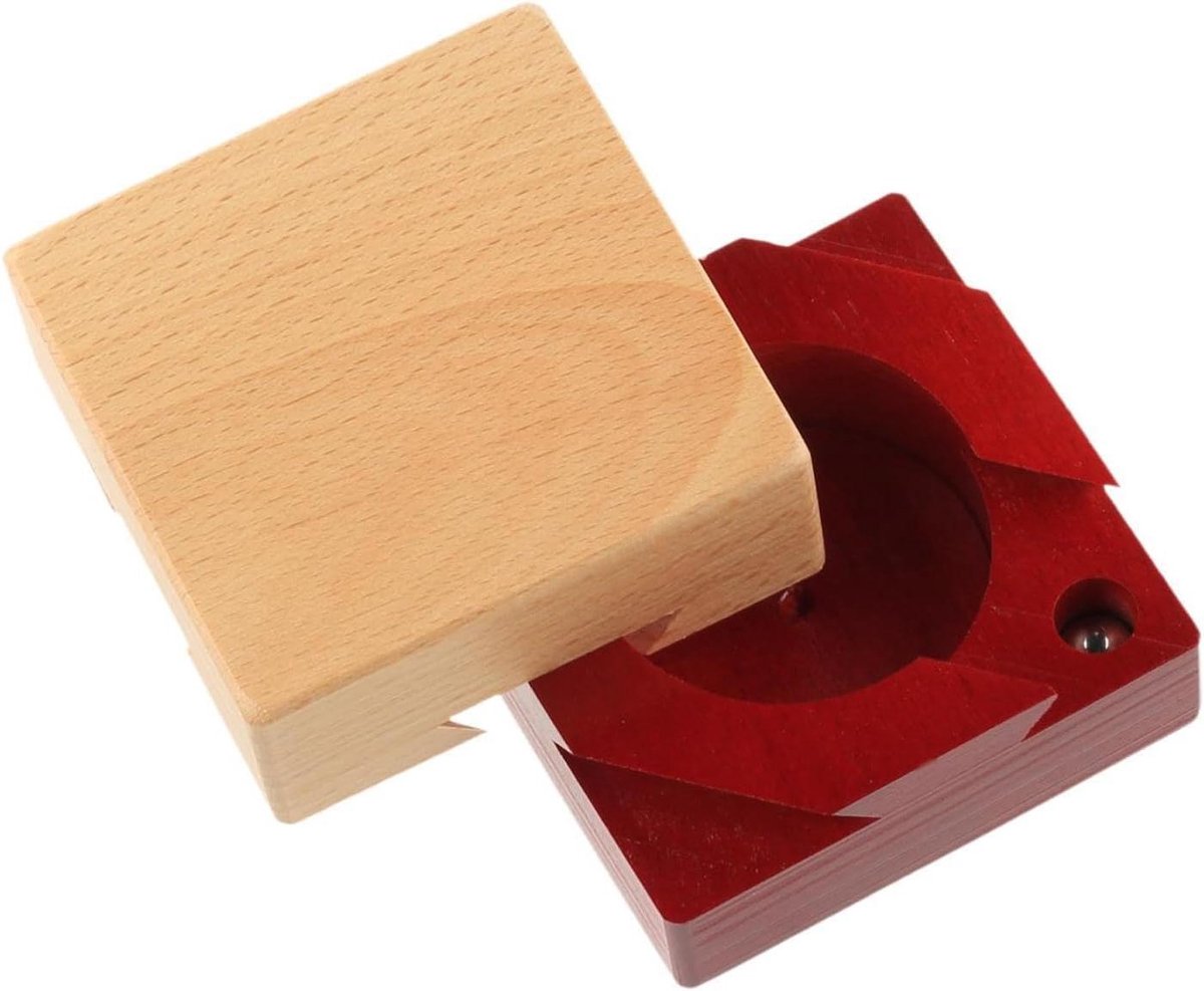 Houten Puzzeldoos - Hersenkraker Speelgoed - Geest Trainen - Traditionele Chinese Houtbewerking - 8.1 x 7.7 x 5.5 cm - Rood