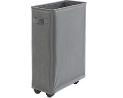 Smalle Opvouwbare Wasmand op Wieltjes (42L) - Hoge Vuilnisbak voor Kleding