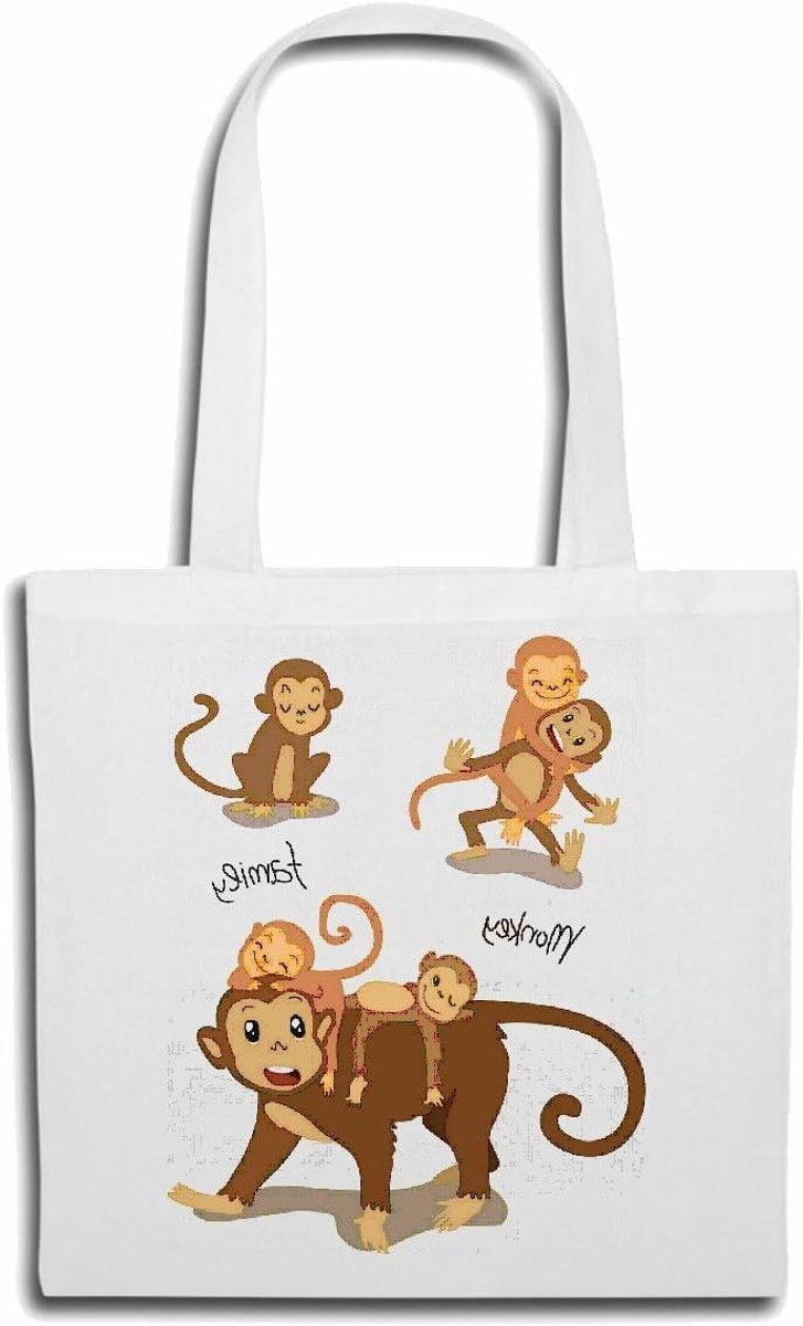 Schoudertas - Schooltas - Boodschappen Doen - 100% Katoen - 40x40x70 cm - Wit
