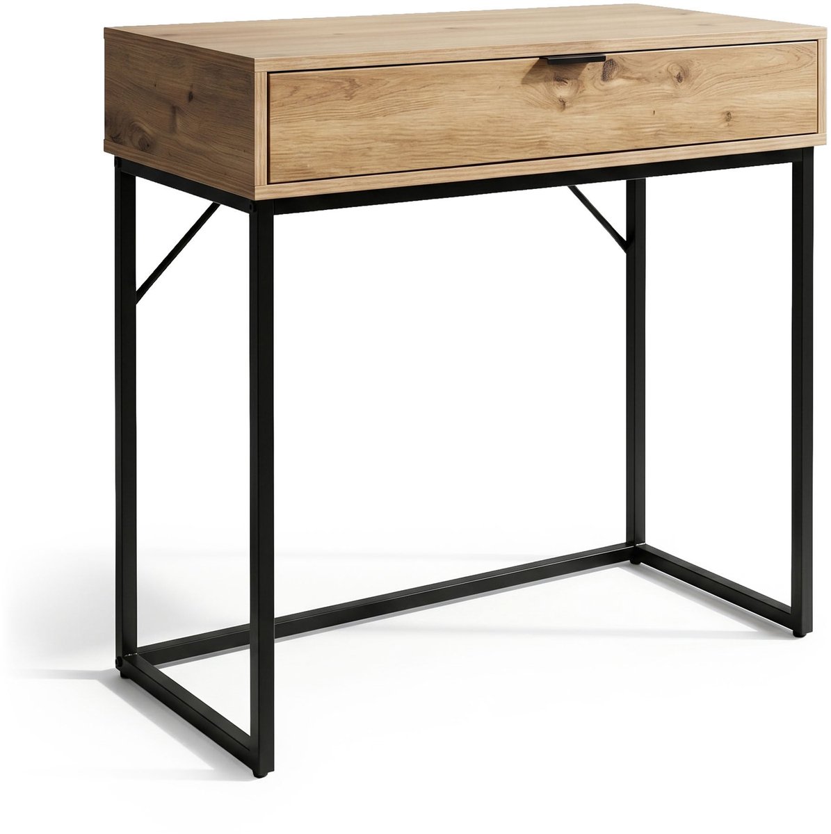 Consoletafel MODENA / Loftstijl / Industrieel / Haltafel / Sidetable met 1 Lade / 80x35x80 cm / Artisan Eiken