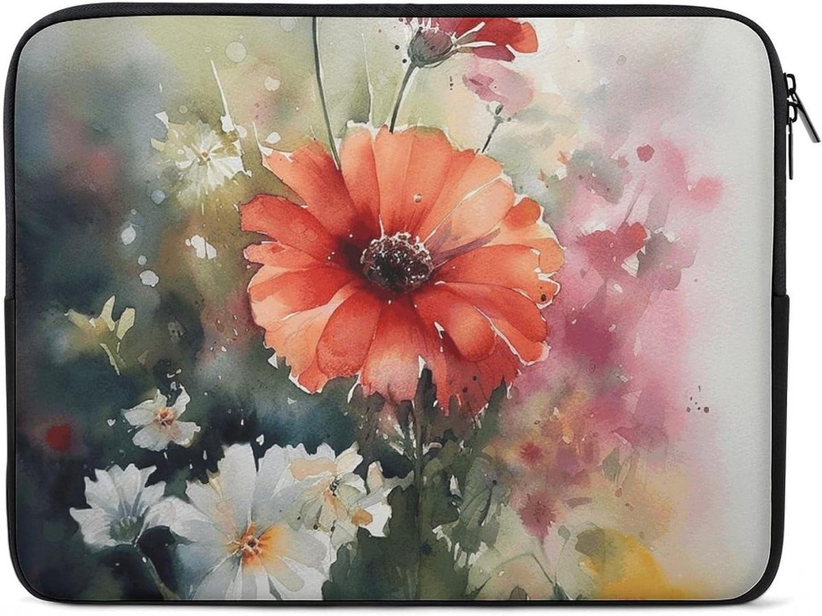 Laptop Sleeve - Draagtas Notebook - Veilige Opslag - Waterdicht Ontwerp - 17 inch - Aquarel