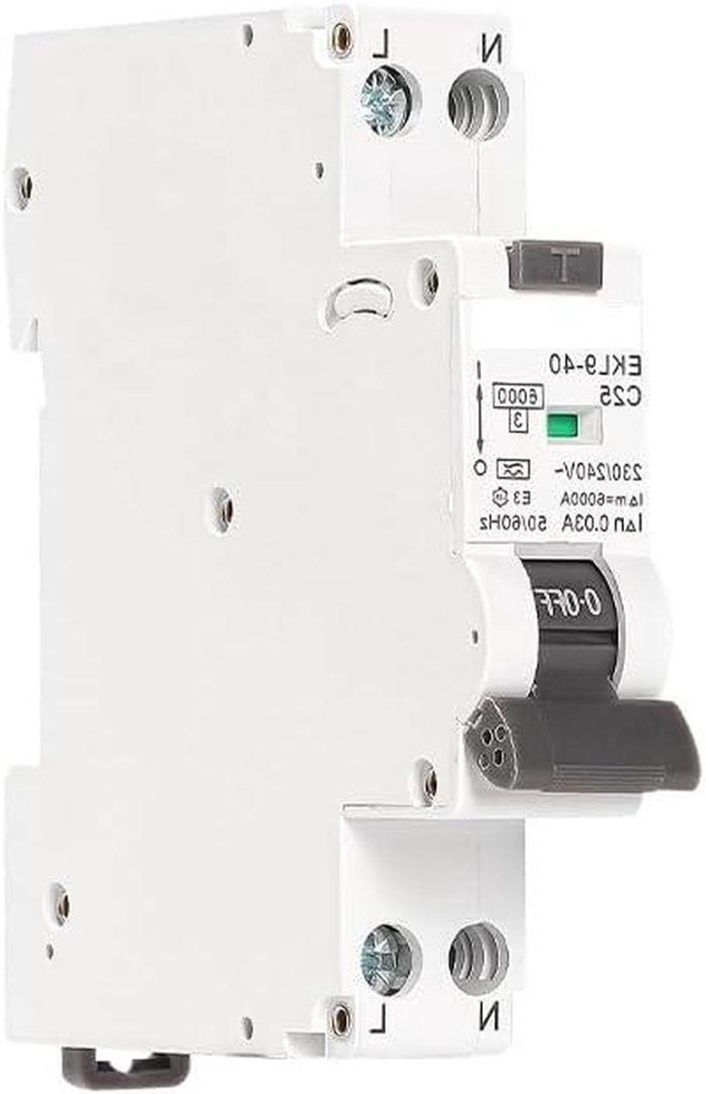 Aardlekautomaat - Stroomschakelaar - Circuit Beveiliging - Hoge Breekcapaciteit - 1P+N - Grijs
