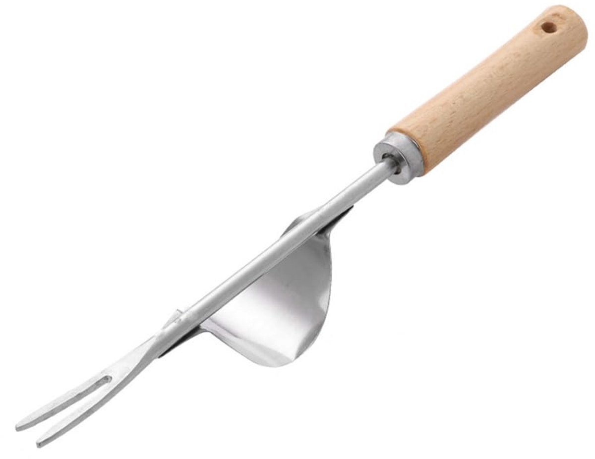 Dailygoods - Roestvrij Stalen Onkruidsteker met Houten Handvat