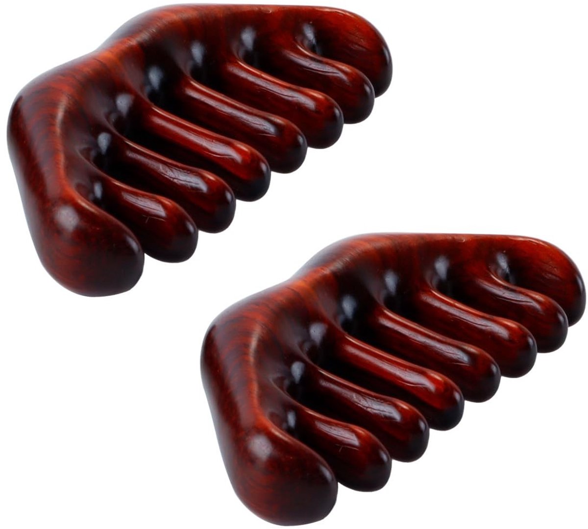 Dailygoods - 2 Stuks Houten Haarmassagekam met Brede Tanden