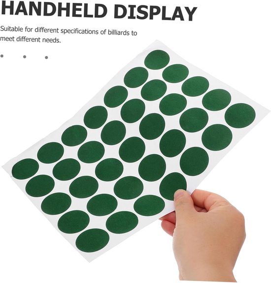 Biljart Reparatie Stickers - Pool Tafel Dots - Tafel Onderhoud - Duurzaam Pluis Materiaal - 35 Stippen Per Vel - Groen — afbeelding 5