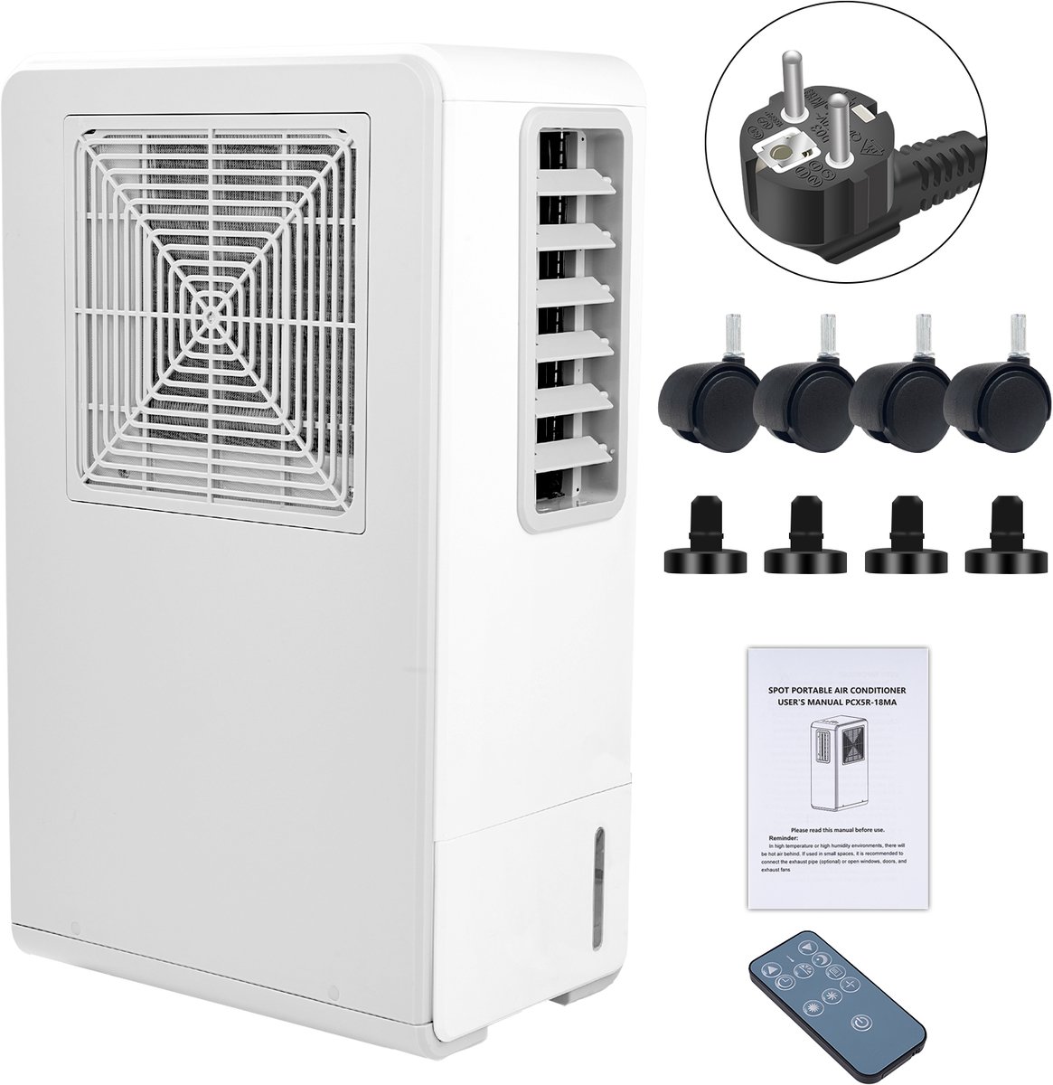 3-in-1 Mobiele airco - Draagbare airconditioner zonder installatie - koeling, ontvochtiging, ventilator - Geschikt voor Ontvochtiging - Laag geluid 38-44dB – Energiezuinig 200W – 3,5L watertank