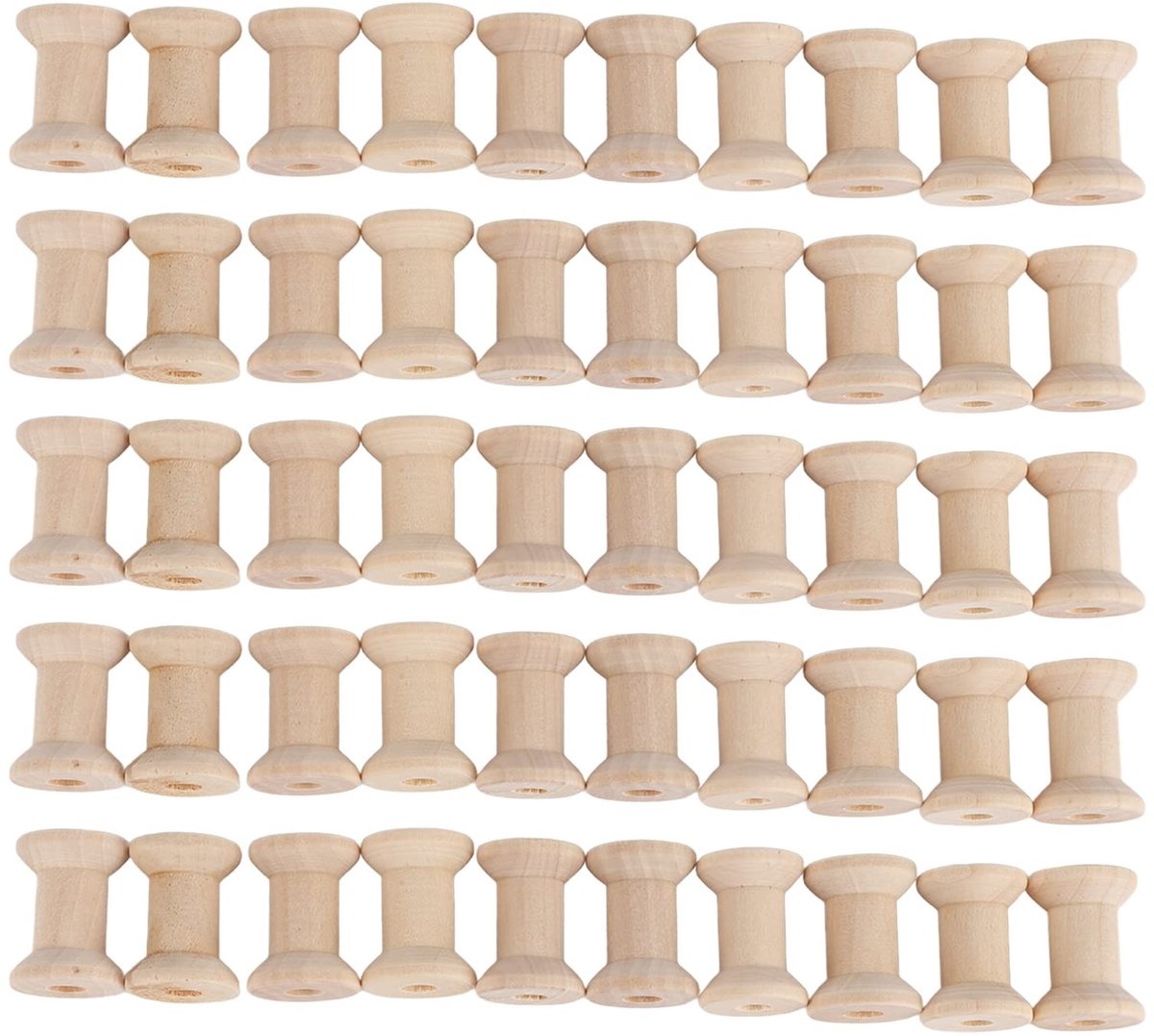 Dailygoods - 50 Stuks Houten Spoelen voor Borduur- en Naaiprojecten