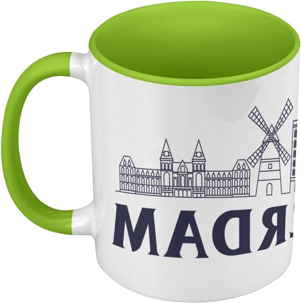 Keramische Mok - Kop met handvat - Dagelijks Gebruik - Frans Ontwerp - 360 ml - Groen
