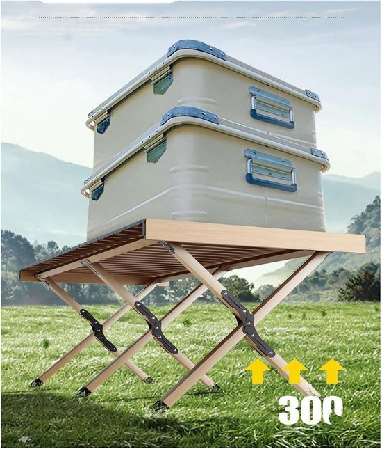 Opvouwbare campingtafel - Picknicktafel reistafel - Buitenactiviteiten organiseren - Lichtgewicht koolstofstaal - 90cm breed - Zwart — afbeelding 4