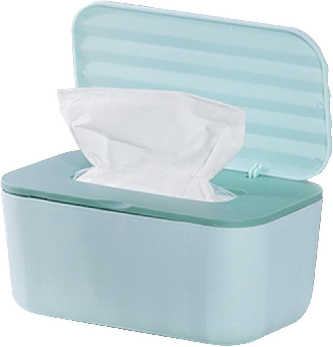 Vochtige Doekjes Doos - Babydoekjes Dispenser - Hygiënisch Opbergen - Luchtdicht Deksel - 20 cm Lengte - Groen