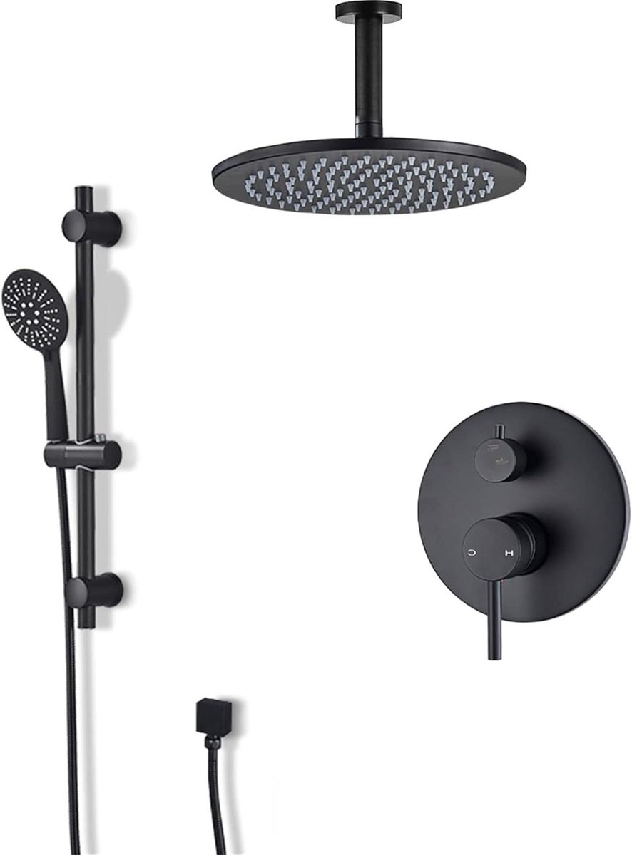 Douchesysteem Badkamer - Regendouche Set - Dagelijkse Douche - Drukbalans Klep - 8-16 Inch