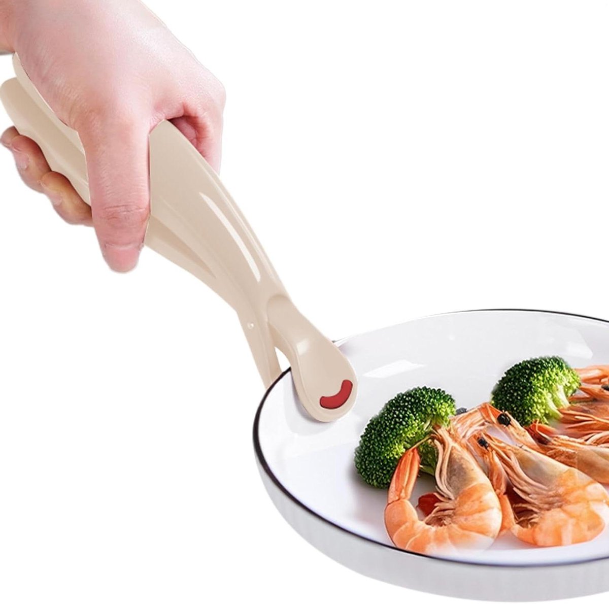 Cliphouder voor tang - Hittebestendige klem - Veilig koken - Antislip grip - 189 cm - Wit