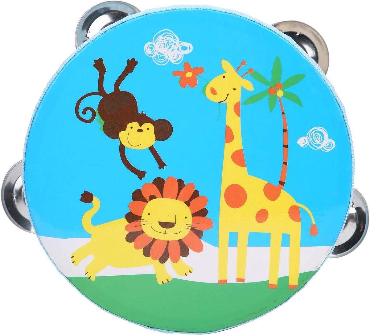 Handtrommel Kinderen - Muziek Speelgoed - Muziek Leren - Duurzaam Hout - 21 cm - Blauw