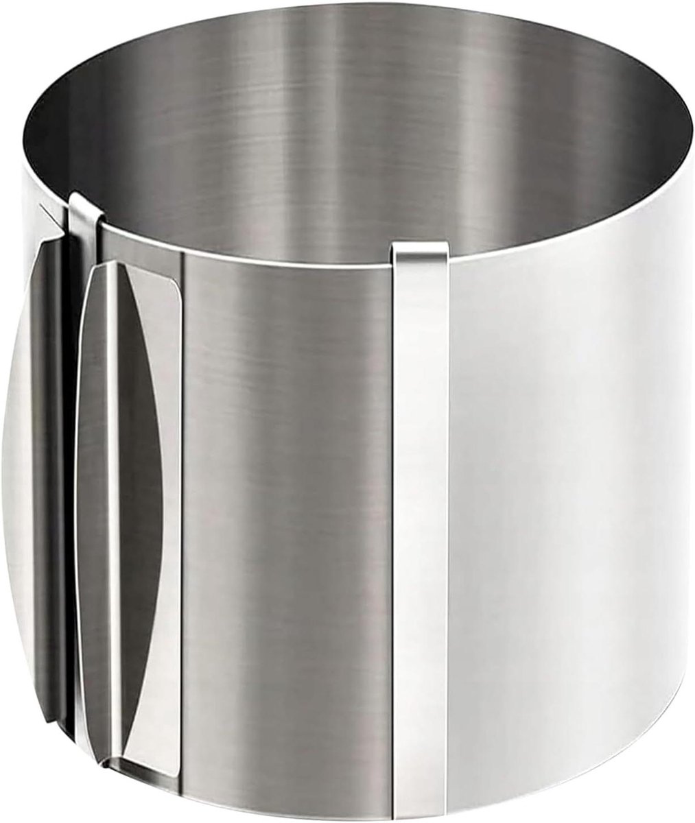 Bakring - Taartvorm ring - Desserts Maken - Verstelbaar - 20 cm Hoog - Zilver