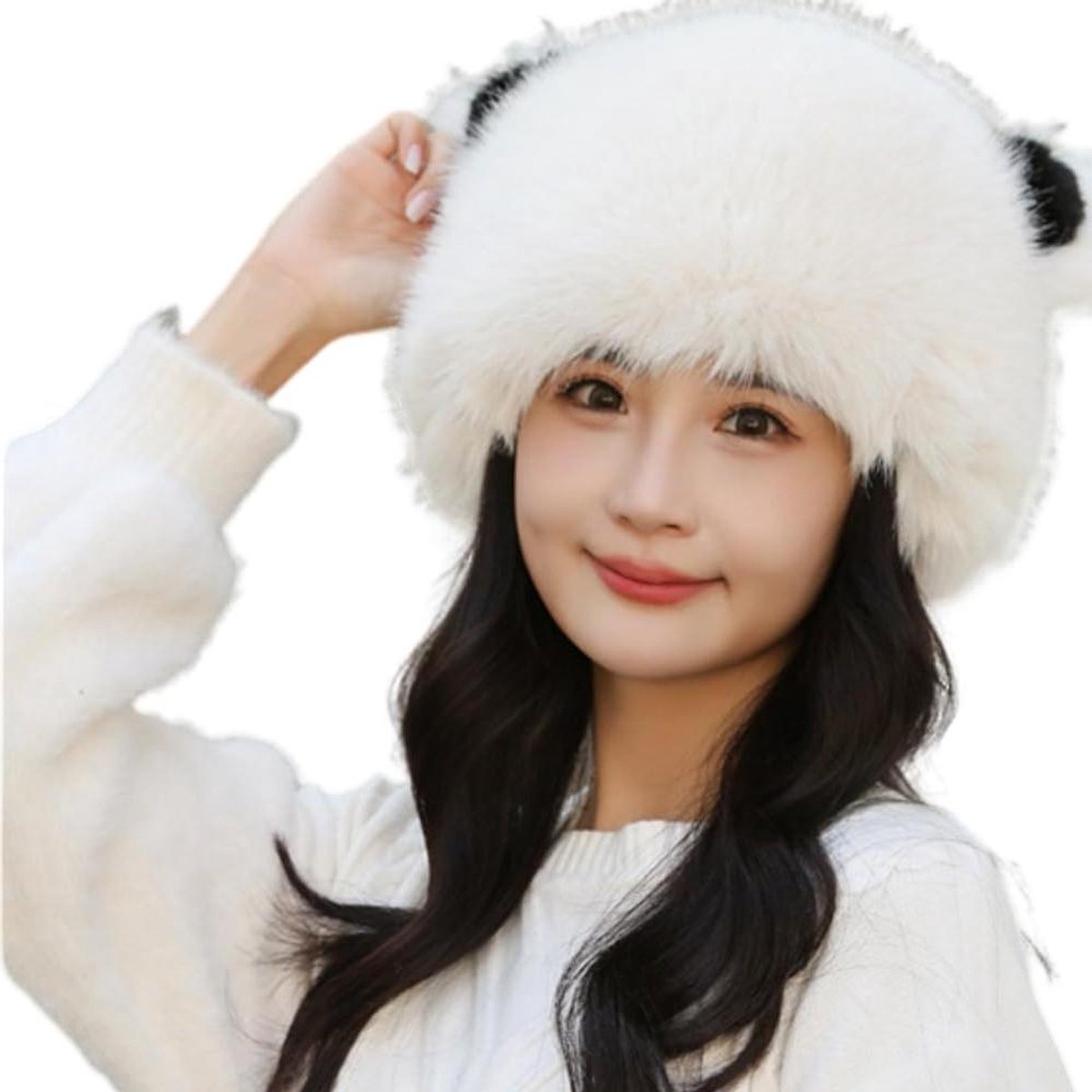 Pluche Vissershoed - Wintermuts Dames - Warmte en Stijl - Zachte Pluche Stof - 305 cm x 24 cm