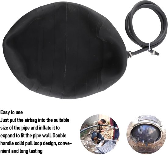 Opblaasbare Pijpplug - Afsluitrubber - Pijpleiding Onderhoud - Waterdicht PVC - Diverse Pijpen - Grijs — afbeelding 2