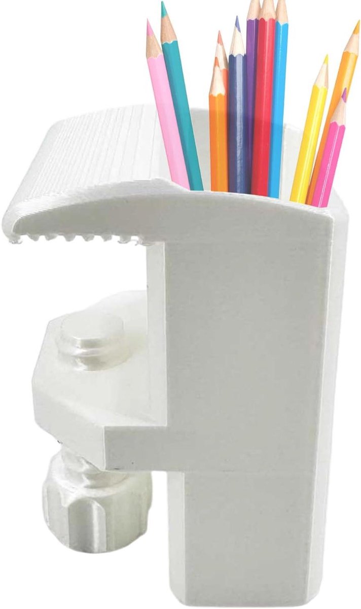 Bureau Organizer - Penhouder Tafel - Bureau Opruimen - Klembevestiging - 5.6 cm Hoogte - Wit