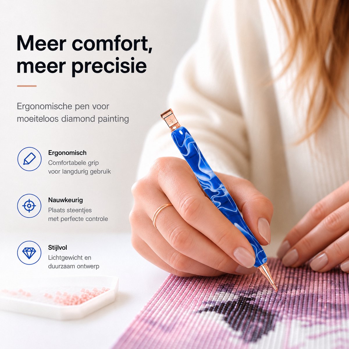 BOTC Diamond Painting Art pen Kit - Dot Pen Kit - 5D Diamond Paint- met Gereedschapstoebehoren -Blauw — afbeelding 6