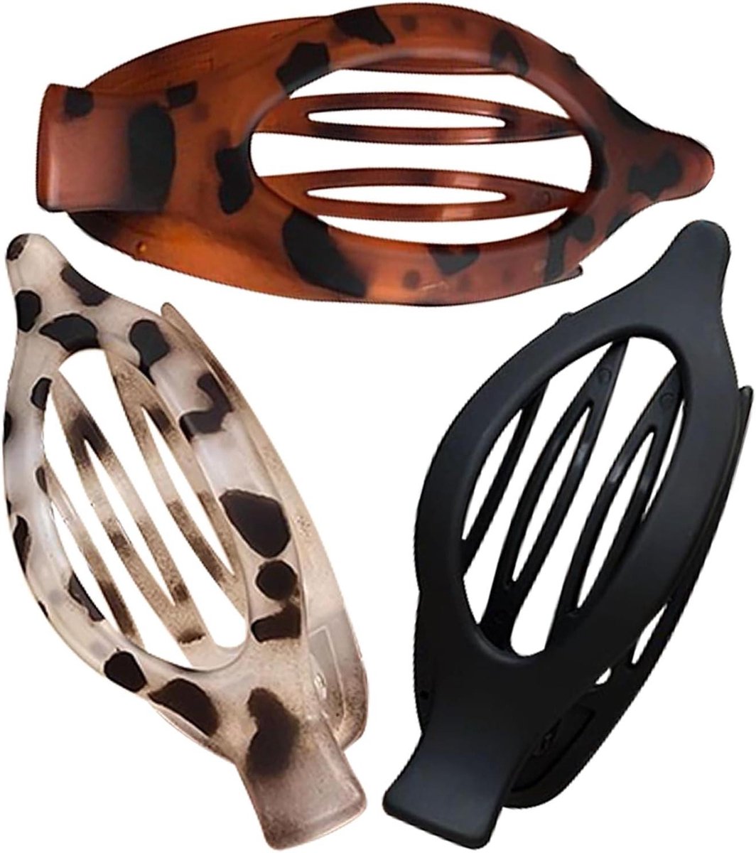 Haar Klauw Klemmen - Eendenbek Clips - Kapsels Stylen - Antislip Houvast - 3 Stuks - Zwart