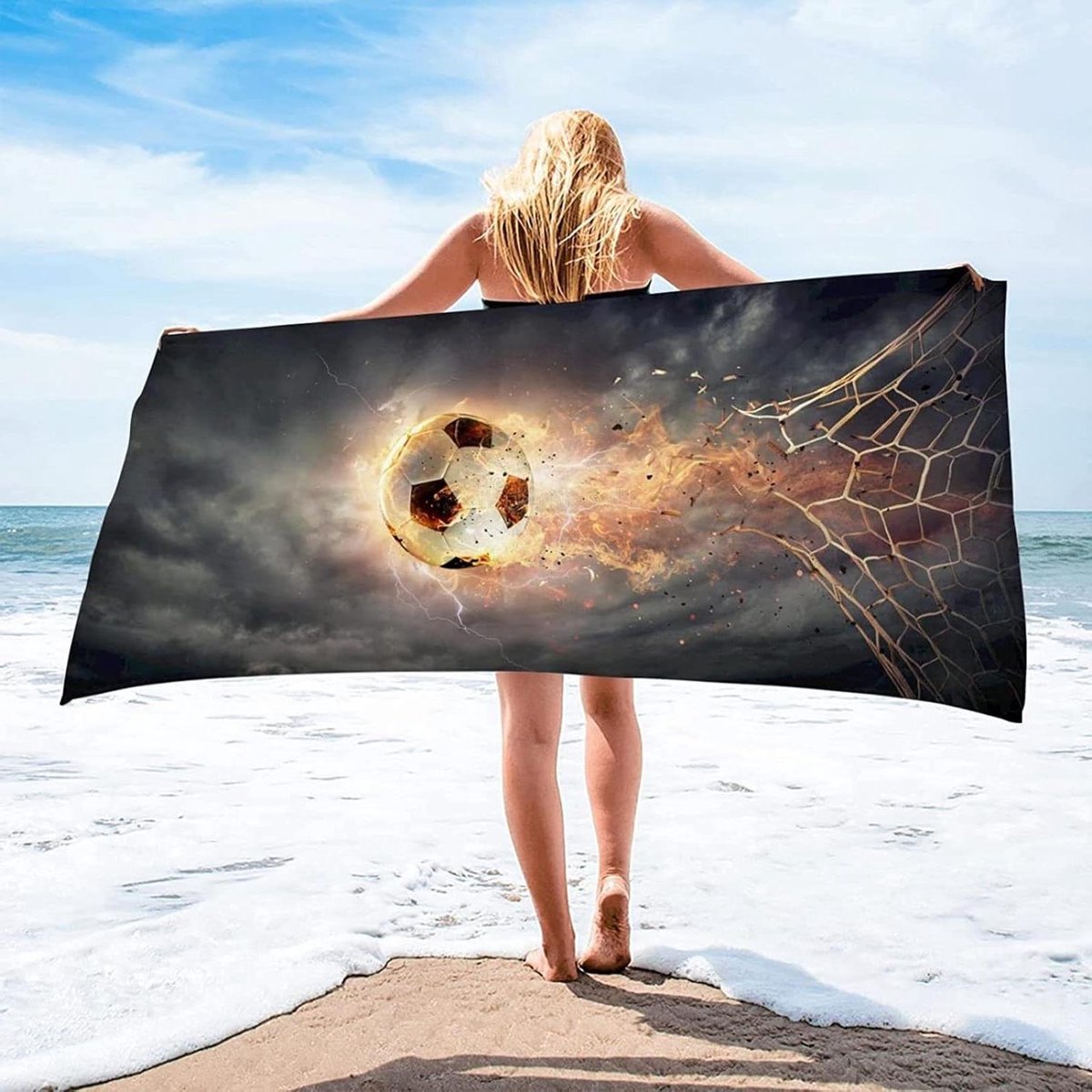 Football Beach Towel 200x200cm Extra Large Beach Towels Microfiber Sports Beach Towel for 