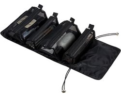 Roll-up Travel Travel Bag for Toiletries, Makeup Roller Bag, Travel Toiletry Bag Organizer, Foldable Organizer for Women, Toiletry Bag for Holiday, Business Travel, Black, See Description
