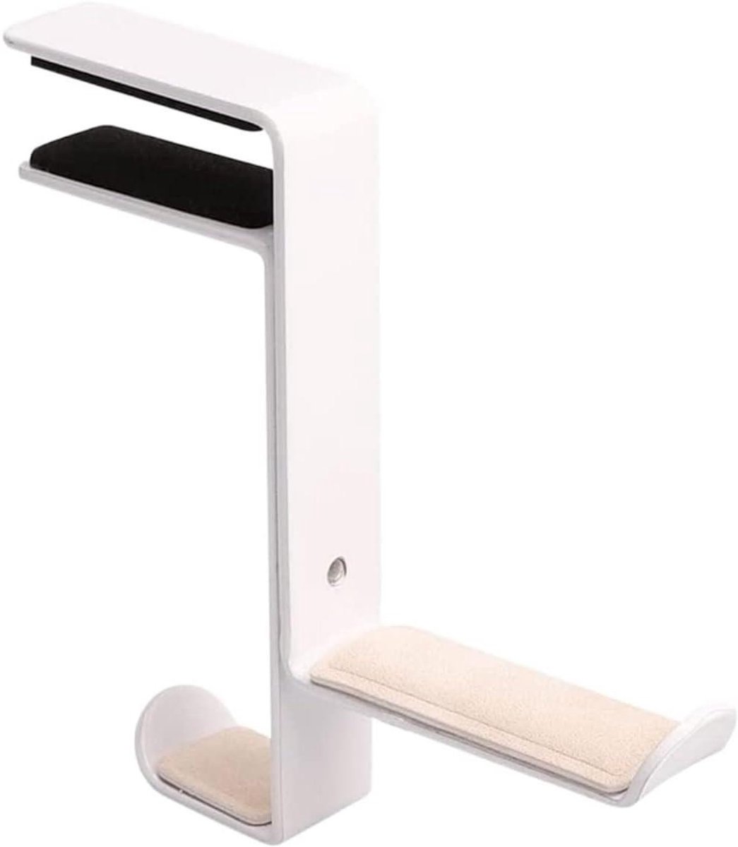 Koptelefoonhanger - Hoofdtelefoonstandaard - Bureau Organisatie - Stabiele Basis - Universeel - Wit