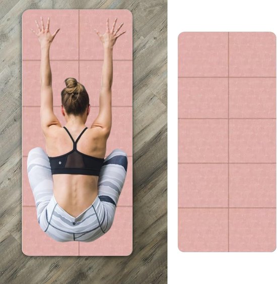 Yogamat - Fitnesspad - Vloertraining - Antislip ontwerp - 6 mm dik - Lichtroze van Yogamat — afbeelding 4