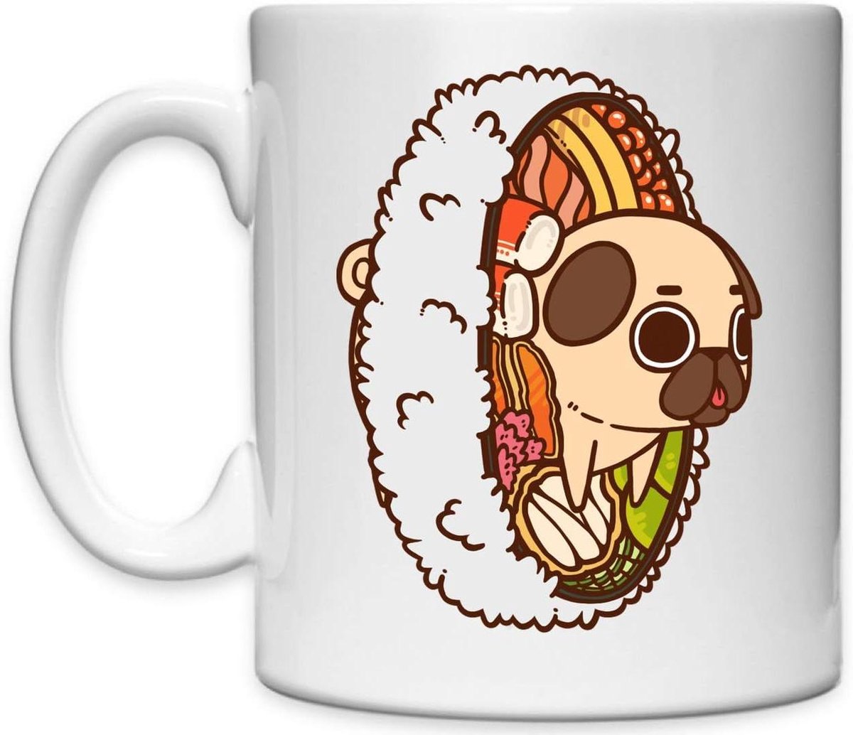 Keramische Mok - Hond Mok - Koffie Drinken - Hoogwaardige Print - 330ml - Wit