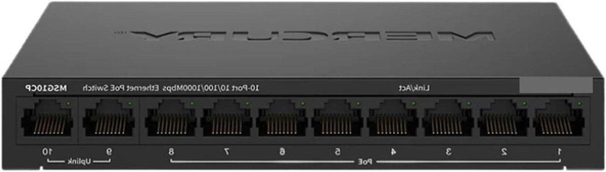 Netwerk Switch - Gigabit Switch - Netwerk Uitbreiding - 10 Poorten - 85W PoE - Zwart
