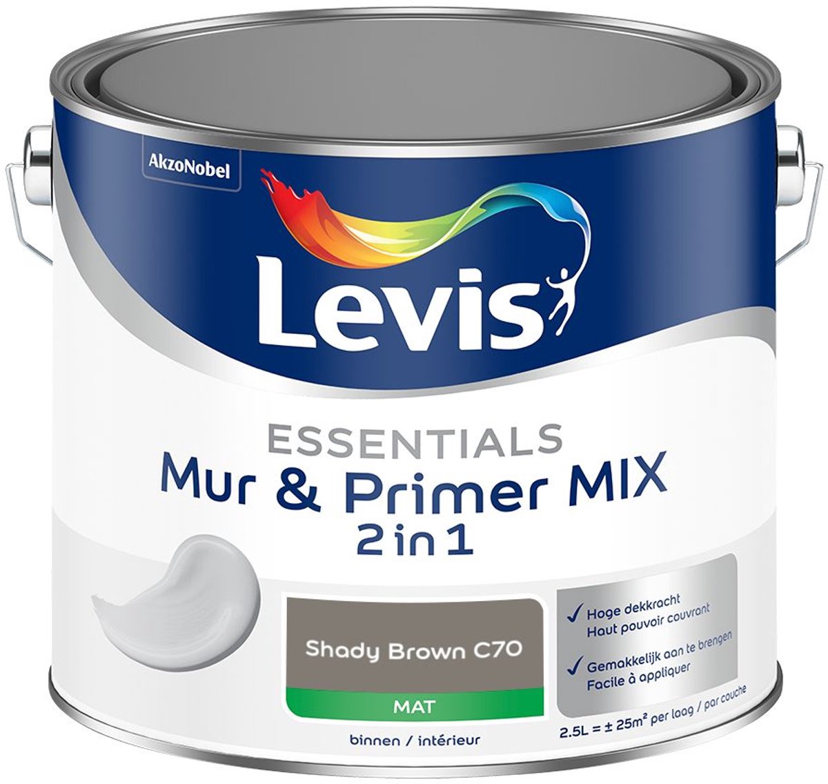 Levis - Essentials Mur & Primer Mix - Shady Brown C70 - Mengverf - 2,5 L