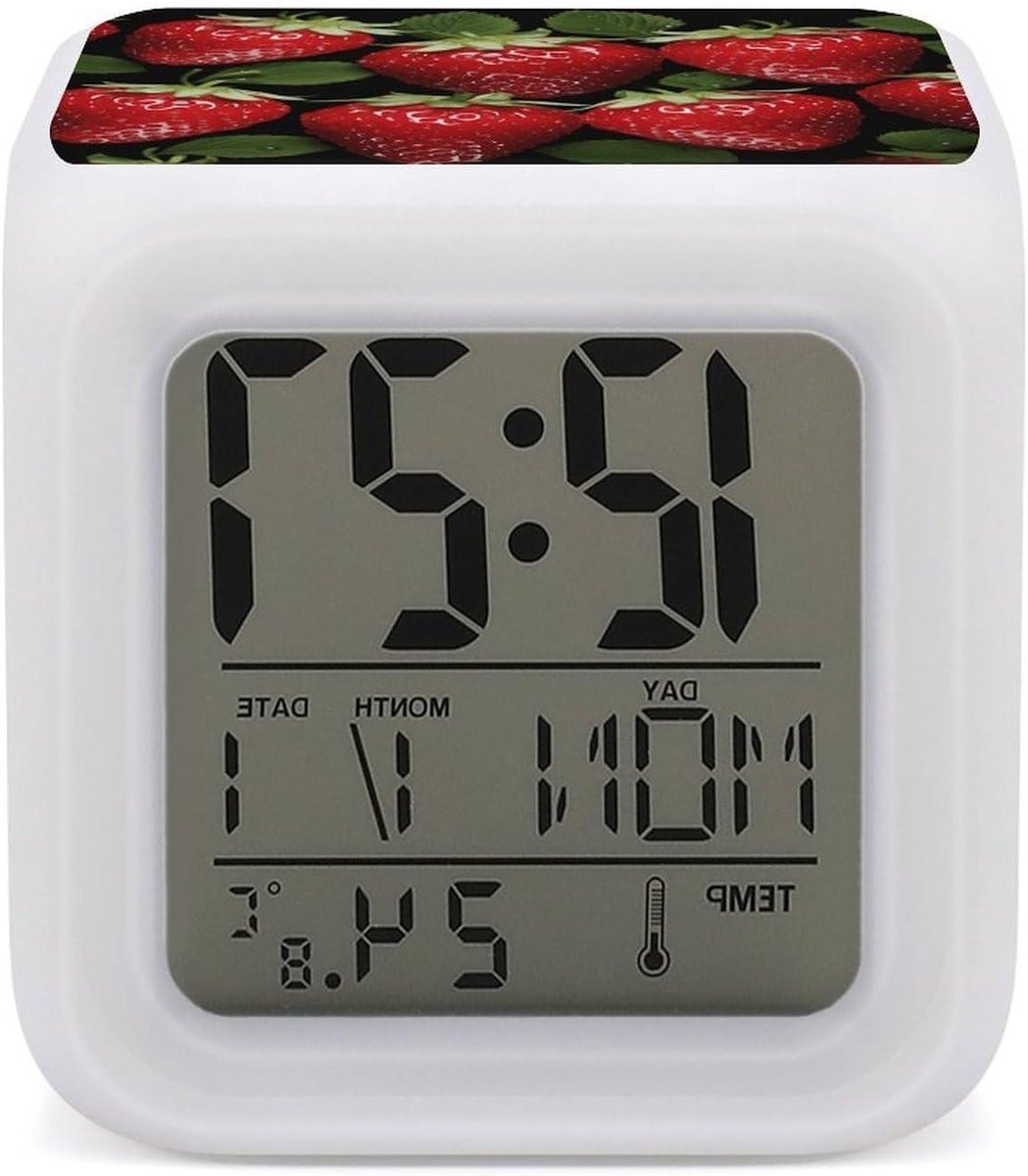 Digitale Wekker - LED Klok - Slaapkamer Decoratie - 7 Kleuren Nachtlampje - Niet Specific - Wit