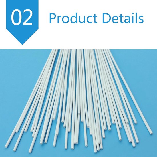 Kunststof Lasstaven - UPVC Lassen - Meubel Restauratie - Hoge Temperatuur Stabiliteit - 2.5mm - Wit — afbeelding 3