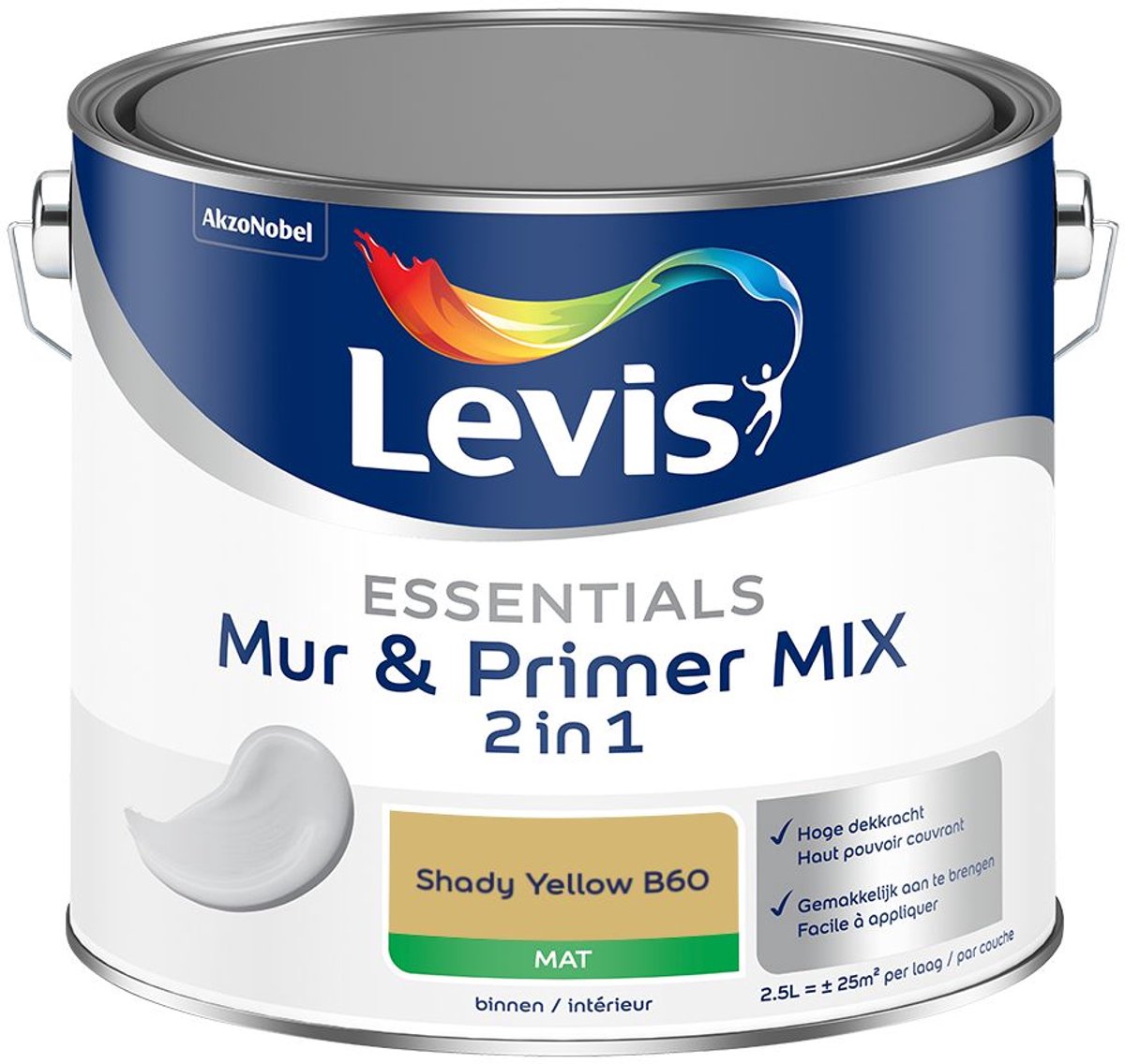 Levis - Essentials Mur & Primer Mix - Shady Yellow B60 - Mengverf - 2,5 L