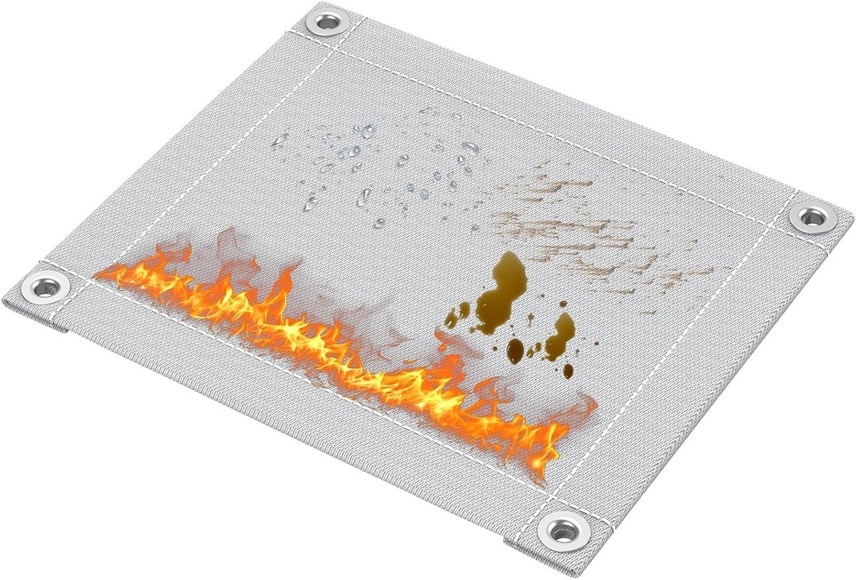 Hittebestendige Mat voor Keuken, 27cm x 32cm, Vuurvaste Onderlegger tot 800°C, Bescherming voor Kachel, Oven en Koken