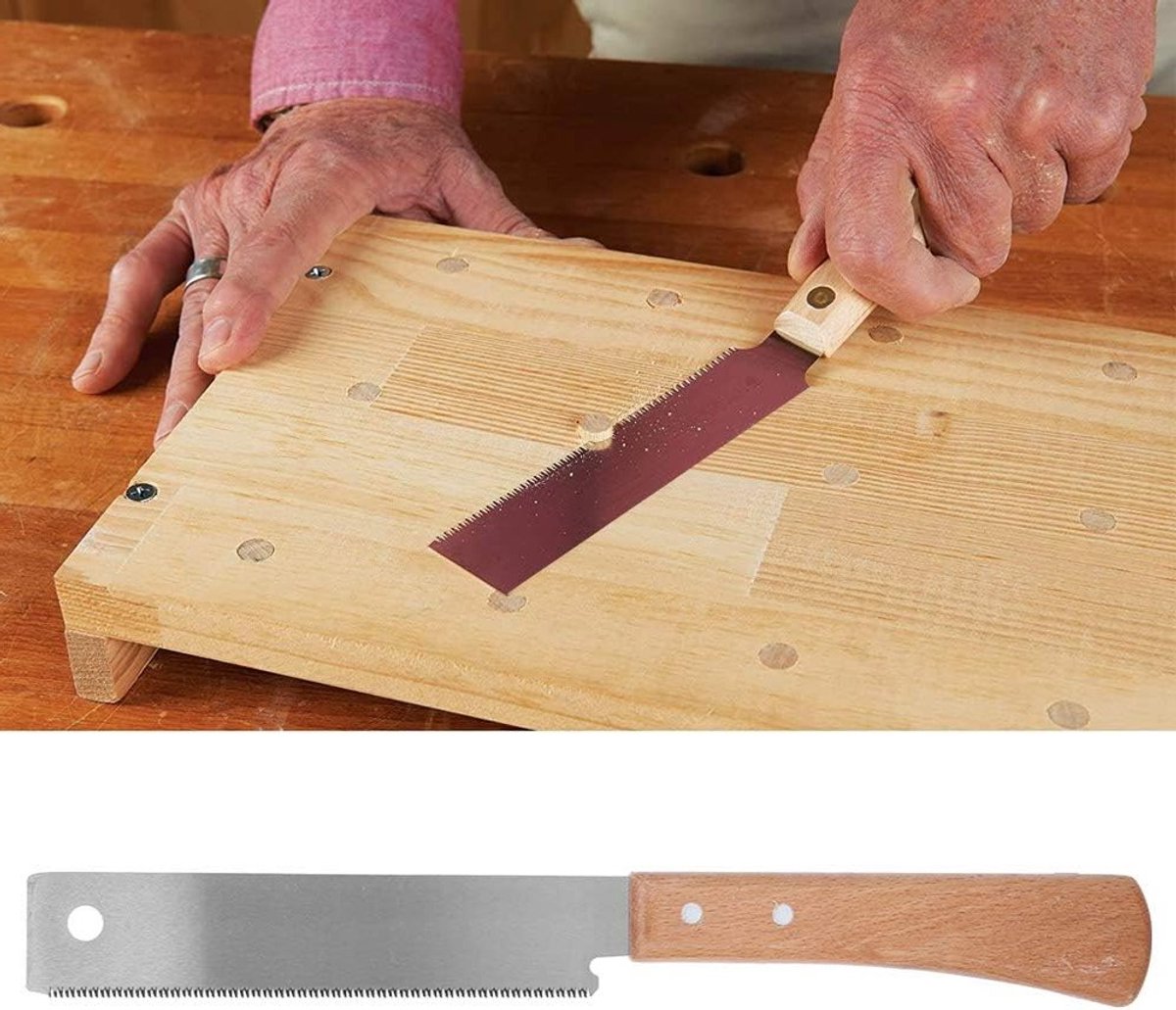 Kleine Handzaag met Houten Handvat van 30 cm voor Fijn Houtbewerking, Tuinonderhoud en Doe-Het-Zelf Projecten van SK5 Koolstofstaal