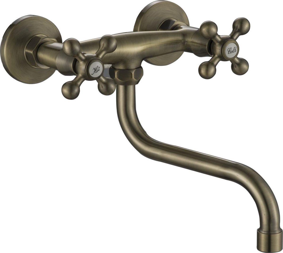 Aquanello Heritage Ascot Klassieke Keuken Muurkraan Brons BN-4111-HA