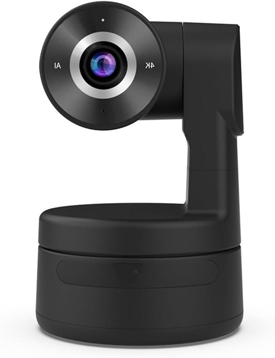 4K AI Webcam - Stream Camera - Online Vergaderen - Automatische Tracking - 3x Zoom - Zwart