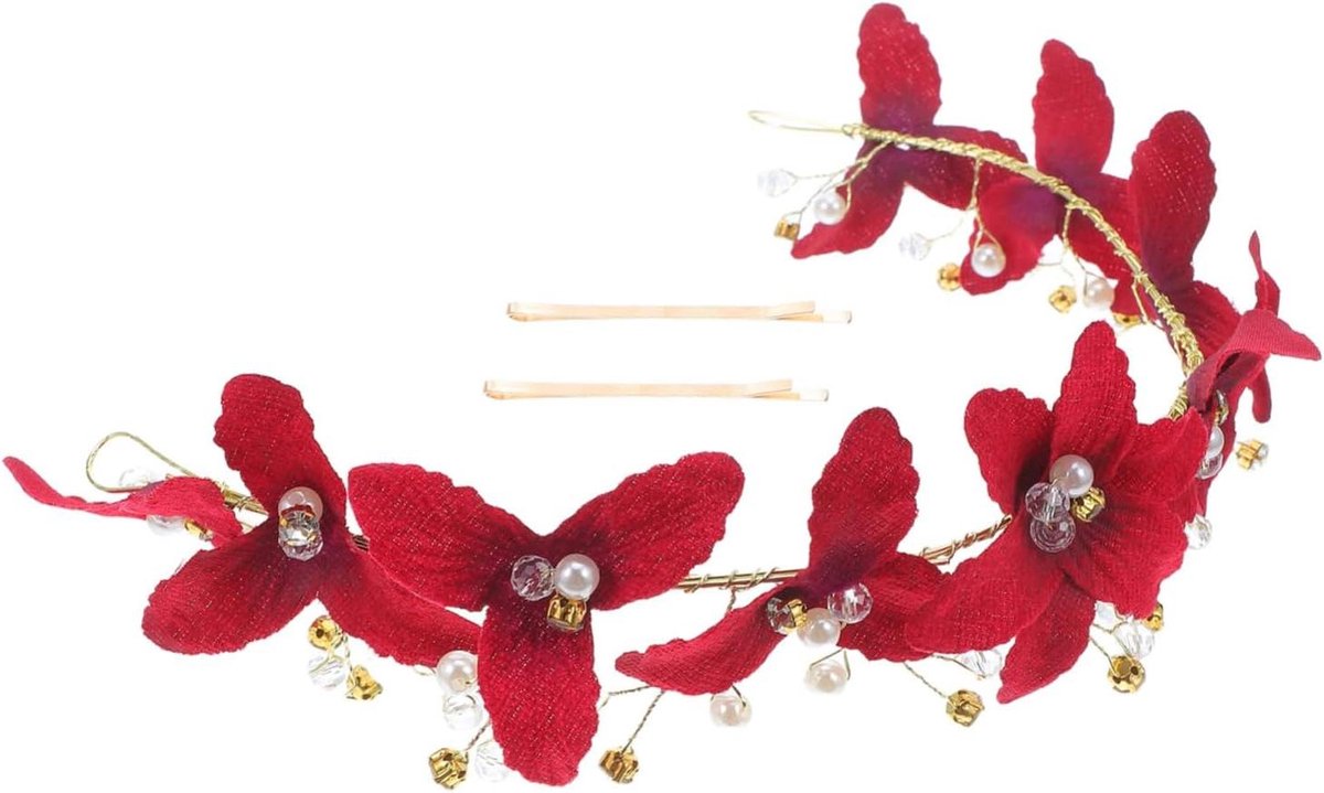 Bruidsdiadeem - Haarband Parel - Bruiloft Feest - Handgemaakt Ontwerp - 333 cm - Wit