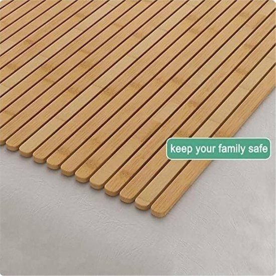 Zomer Slaapmat - Koelmatras Hout - Koel Slapen - Natuurlijk Bamboe - 100x200 CM - Houtkleur — afbeelding 4