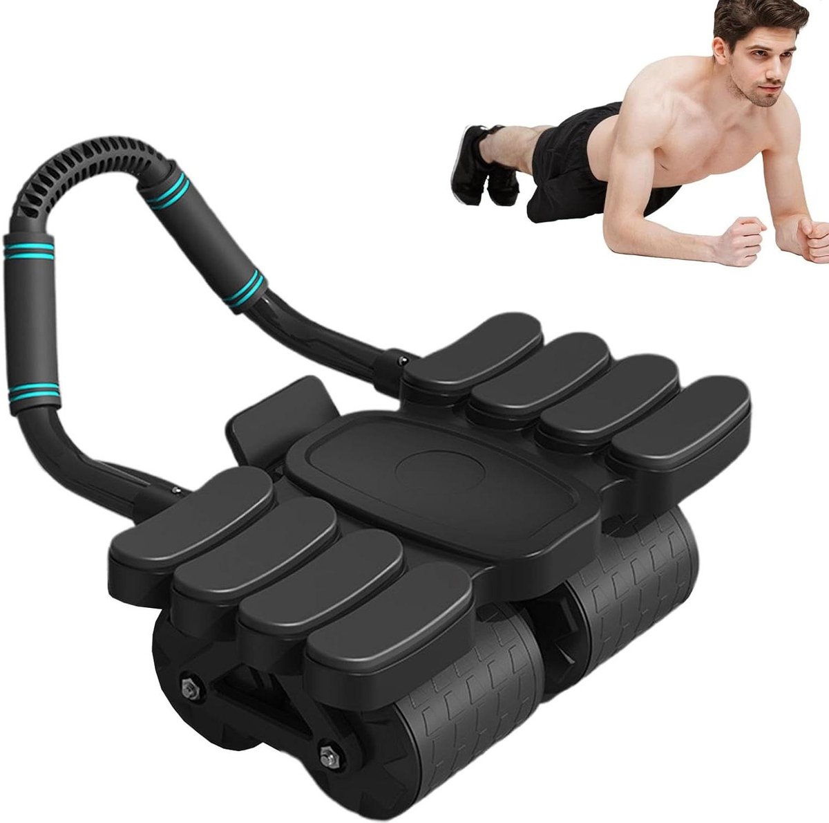 Buikspierwiel - Core Trainer - Thuis Sporten - Automatische Terugslag - 42 x 36 x 24 cm - Zwart