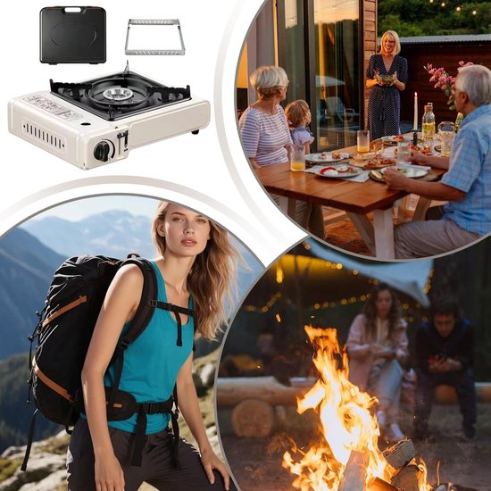 Draagbaar Gasfornuis - Camping Brander - Koken Buiten - Energiebesparend Ontwerp - 33 cm - Zwart van Draagbaar — afbeelding 4