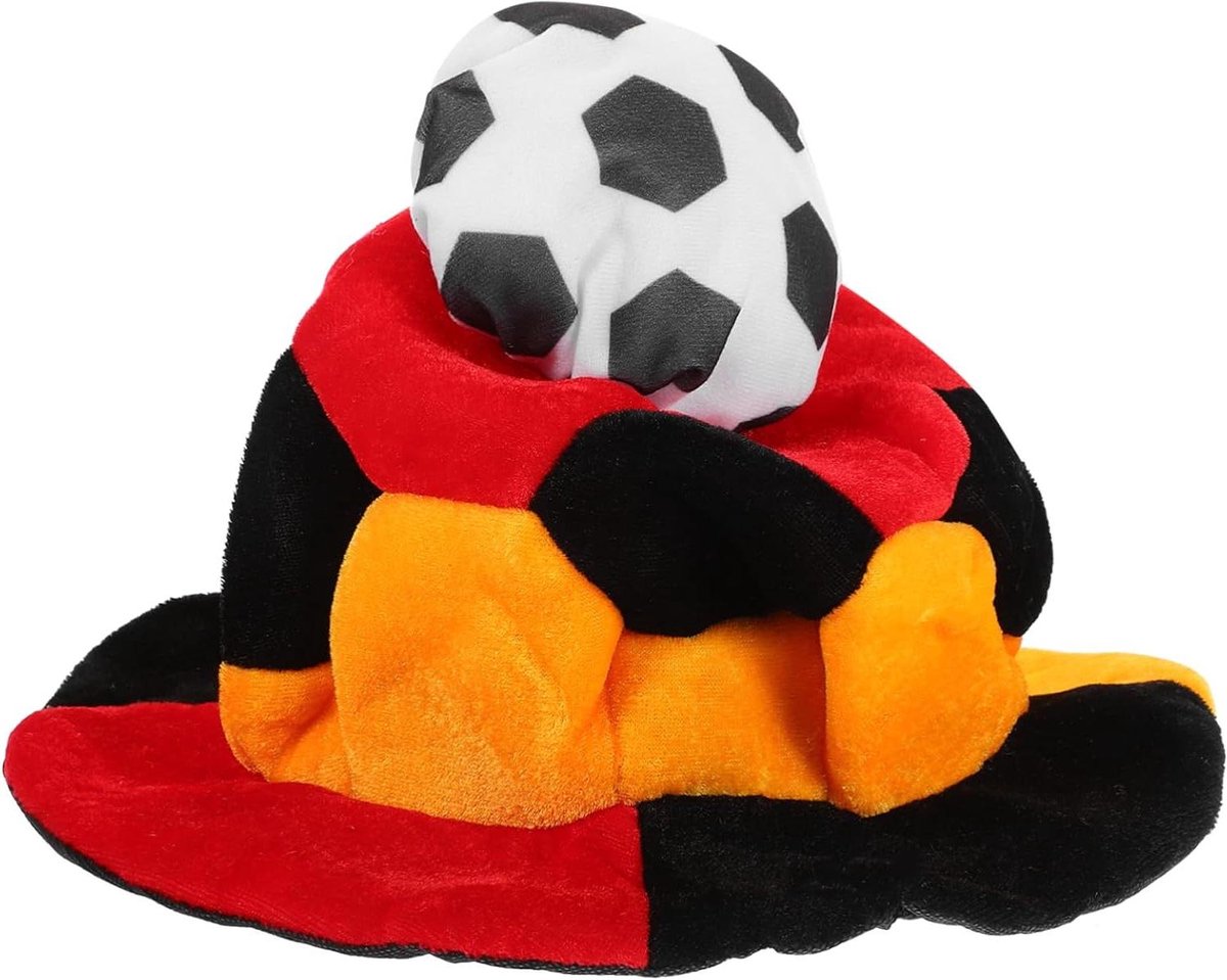 Voetbal pet - Feestelijke hoed - Sportwedstrijd kijken - Decoratief ontwerp - 32 x 32 x 20 cm - Zoals afgebeeld
