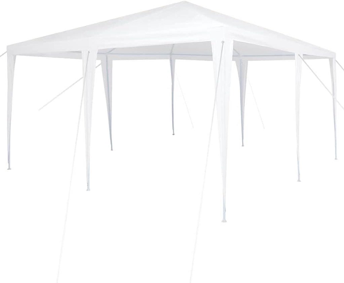 Feesttent Opvouwbaar - Partytent Tuin - Buitenfeest Organiseren - Stabiel Stalen Frame - 400 x 400 cm - Wit