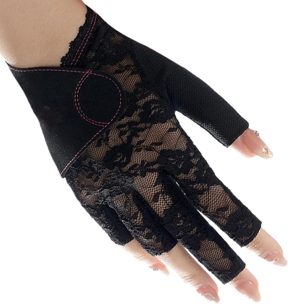 Biljarthandschoen Linkshandig - Poolhandschoen Dames - Stabiliteit Tijdens Spel - Elegante Kanttextuur - 18 x 12 x 1 cm - Roze