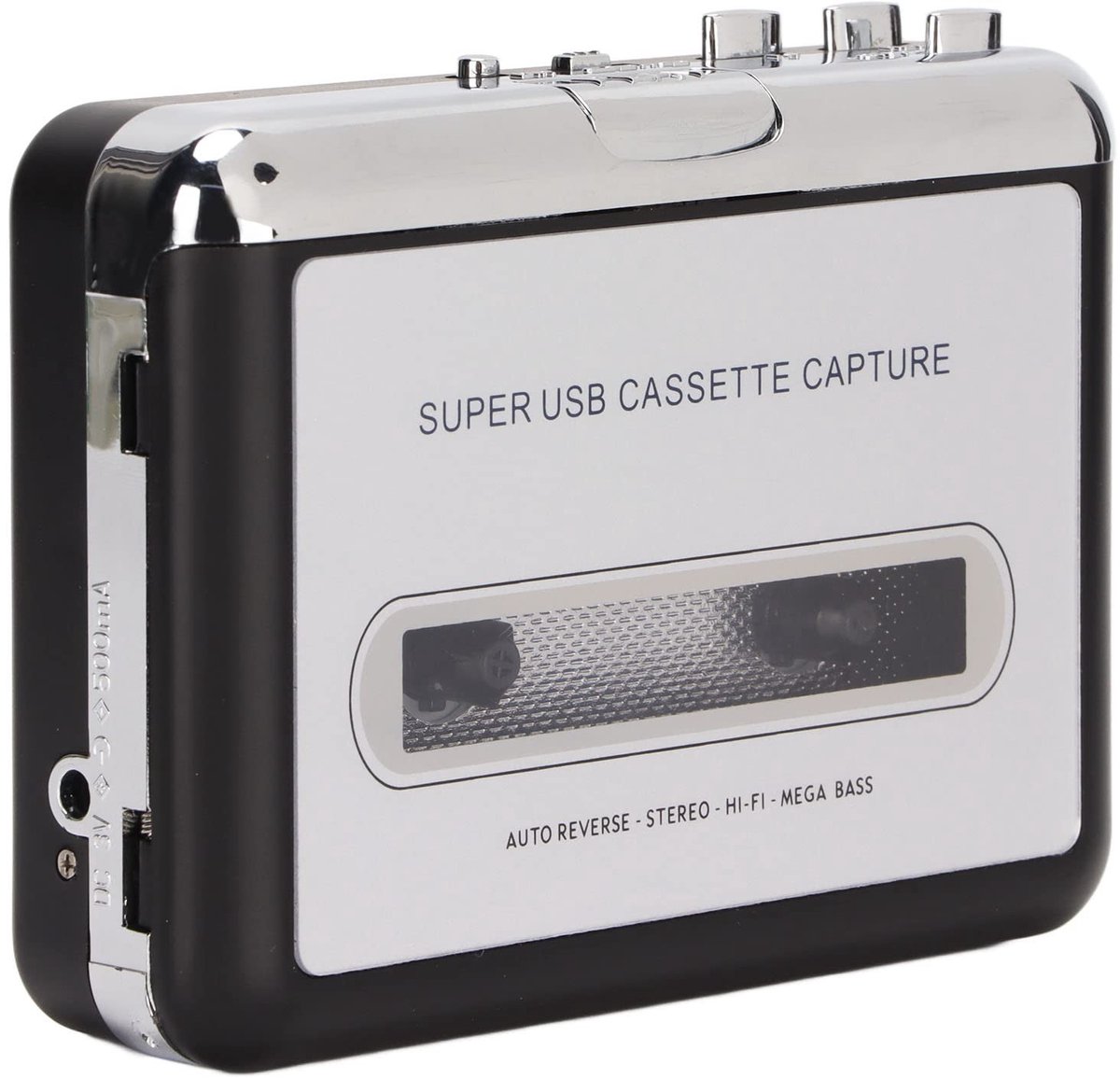 Dailygoods - Dailygoody - Recorder Cassette Converter naar MP3 - Draagbare Cassette Audio Muziekspeler - Zilver en Zwart - USB-cassettespeler - Geschikt voor Lapto