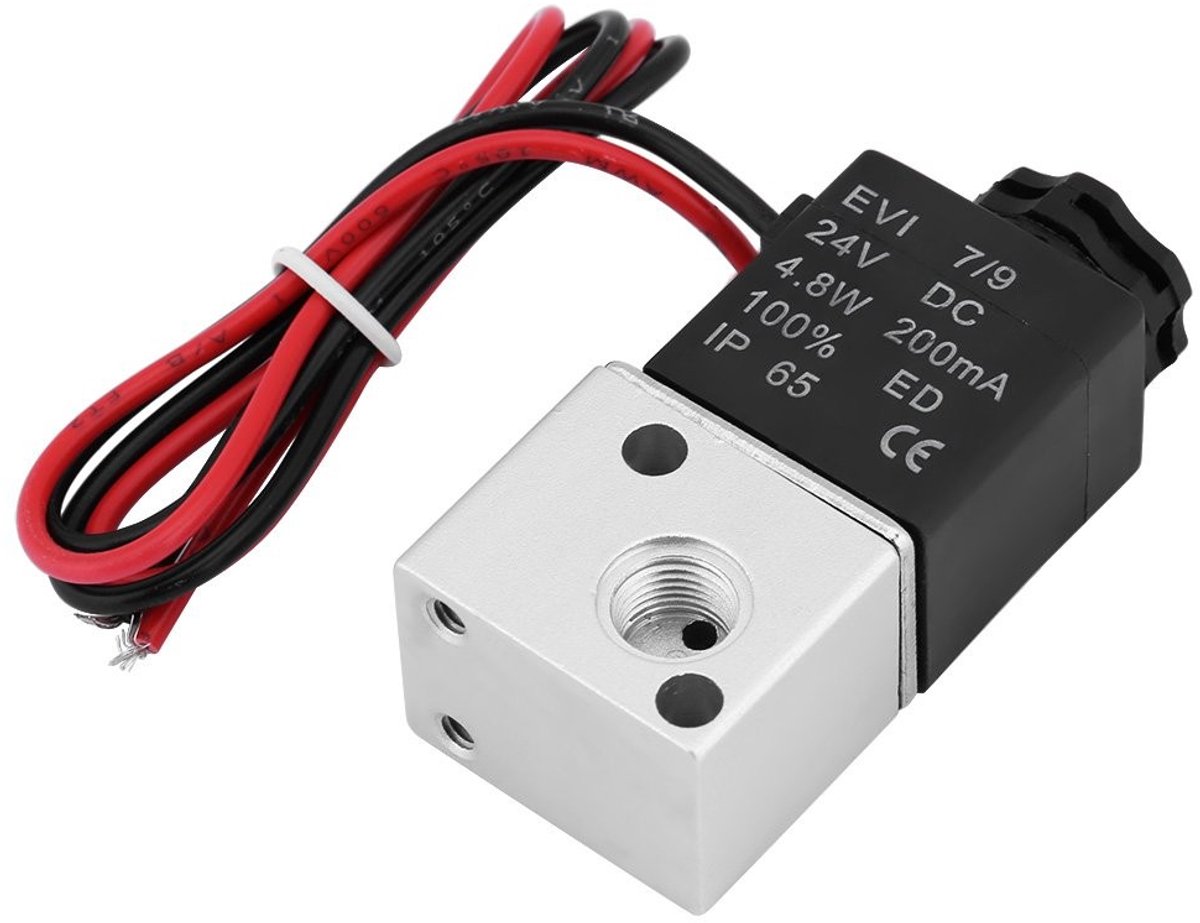 Dailygoods - Dailygoody - Solenoid Air Valve - Pneumatisch Ventiel - Hoogwaardige Kwaliteit - DC 12V/24V - 3-Weg 2-Positie - Geschikt voor Lucht - Compacte Afmetin